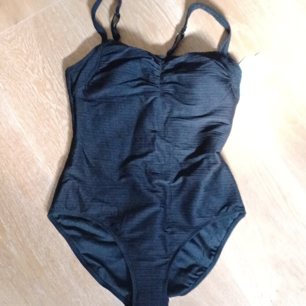 NWT Cristina Blue black bathing suit sz 14.